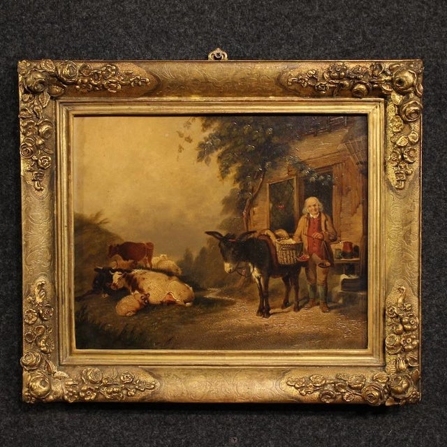 English Artist, Painting of a Rural Genre Scene, 1866, Oil on Panel For Sale - Image 16 of 16