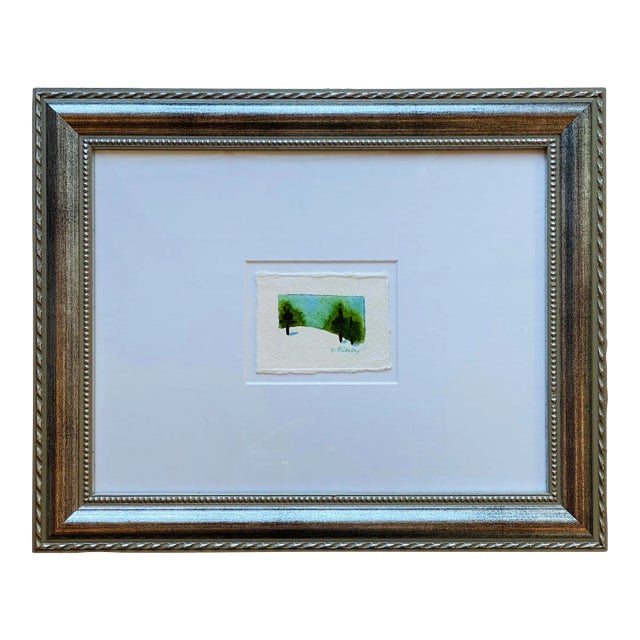 "Shadows" Original Miniature Watercolor Landscape by Michelle Owenby For Sale