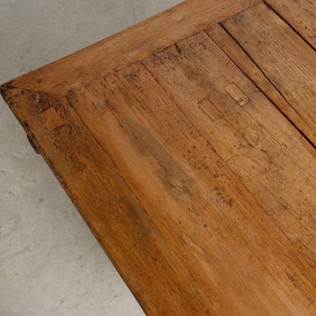 19th Century Rustic Baker's Table Coffee Table With Hidden Storage For Sale - Image 10 of 18