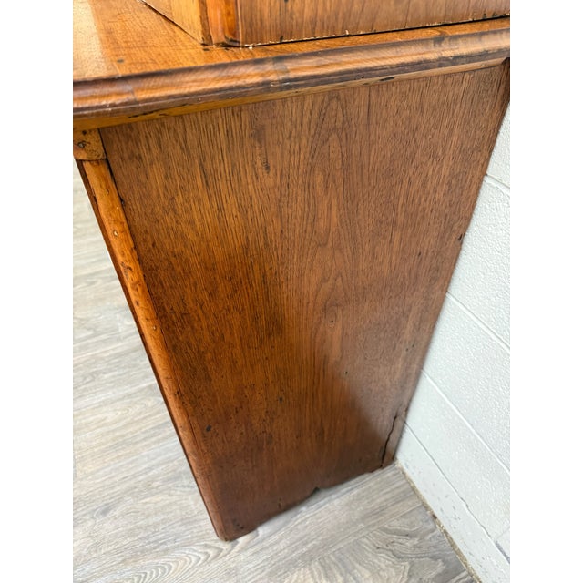 Antique American Primitive Farmhouse Solid Oak Step Back Cupboard For Sale - Image 12 of 17