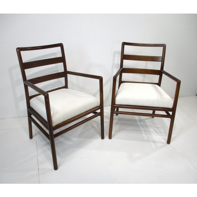 t.h. Robsjohn Gibbings Ladder Back Arm Chairs For Sale - Image 16 of 16