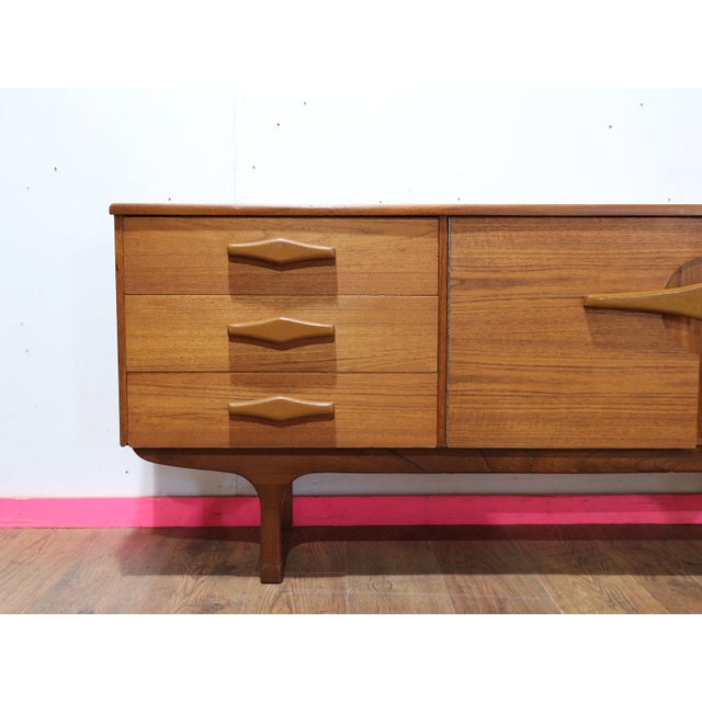 Brown 1960s Mid Century Modern Vintage Teak Sideboard Credenza Danish Style For Sale - Image 8 of 11