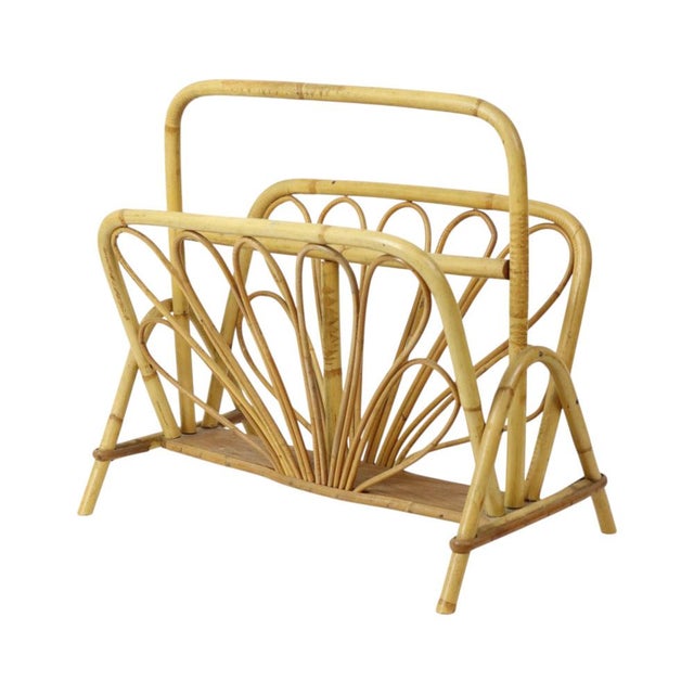 Boho French Rattan Magazine Rack, 1960s For Sale - Image 17 of 17