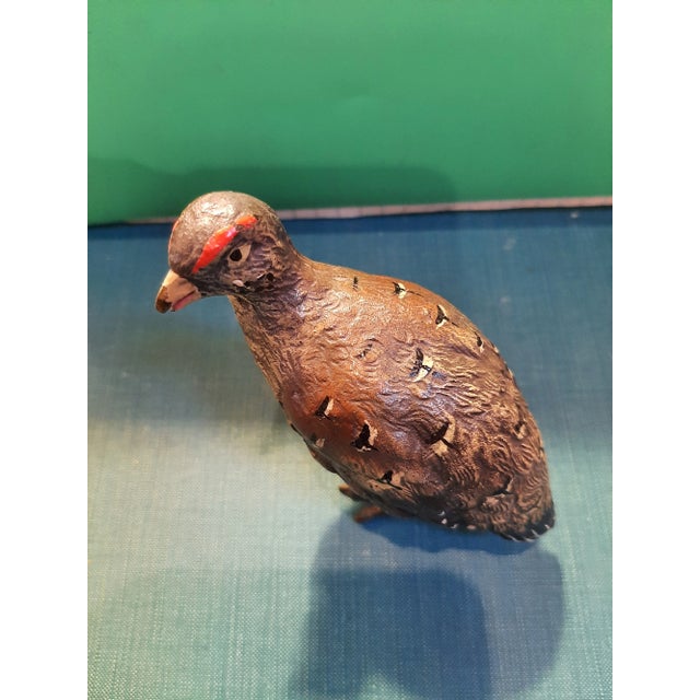 Vintage Austrian Bronze Game Bird Partridge Figurine For Sale - Image 4 of 9
