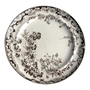 Staffordshire Brown Transferware Plate by Gj and Sons Chatsworth