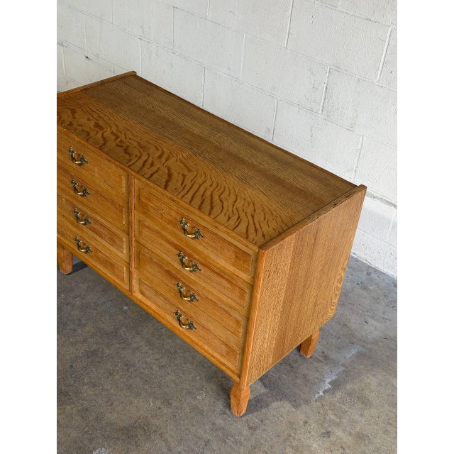 Wood Oak in Style of Henning Kjærnulf Lowboy Wooden Dresser Lowboy Storage Chest Mid-Century Modern Denmark 1960s For Sale - Image 7 of 10