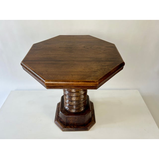 Brutalist Octagonal Side Table in the style of Charles Dudouyt, France, 1940s For Sale - Image 11 of 18