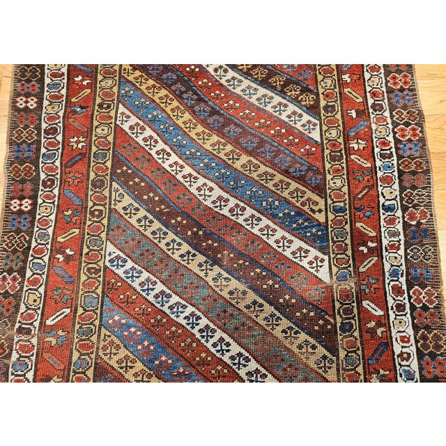 Antique Gendje Kazak Runner, Handwoven Wool, 19th Century Caucasus, 4' x 11' For Sale - Image 11 of 16