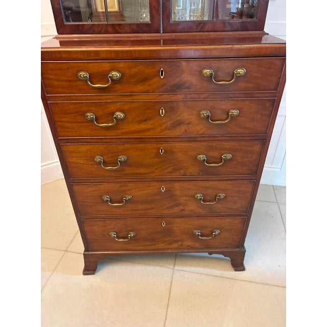 Antique Georgian Astragal Glazed Mahogany Bookcase with Secretaire from Gillows, 1780s For Sale - Image 17 of 18