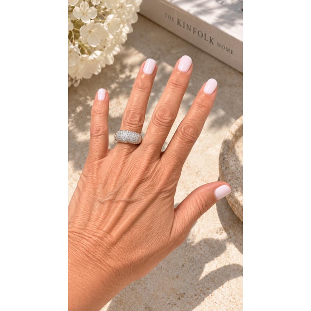 Vintage 18K White Gold Diamond Ring, 1.5 Carat — European Elegance, Size 6 For Sale - Image 10 of 10