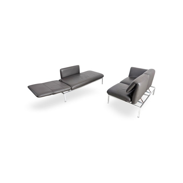 Animal Skin Roro Corner Couch in Leather Grey from Brühl, Set of 2 For Sale - Image 7 of 13