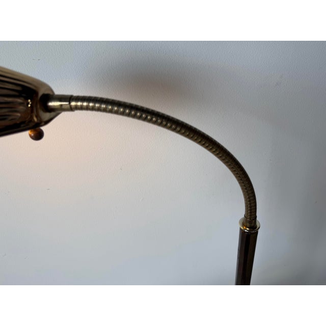 Vintage Hollywood Regency Brass Shell Shade Floor Lamp For Sale - Image 10 of 12