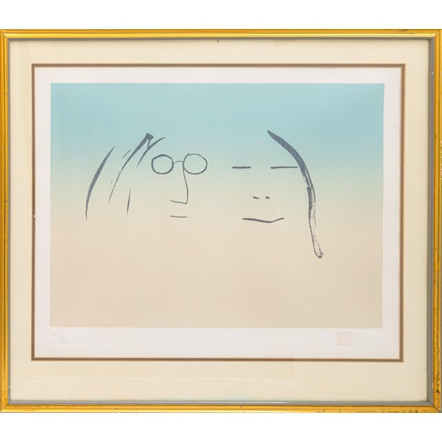 Figurative John Lennon Two Is One 1969 Signed Etching on Paper 203/300 Yoko Ono 1991 For Sale - Image 3 of 7