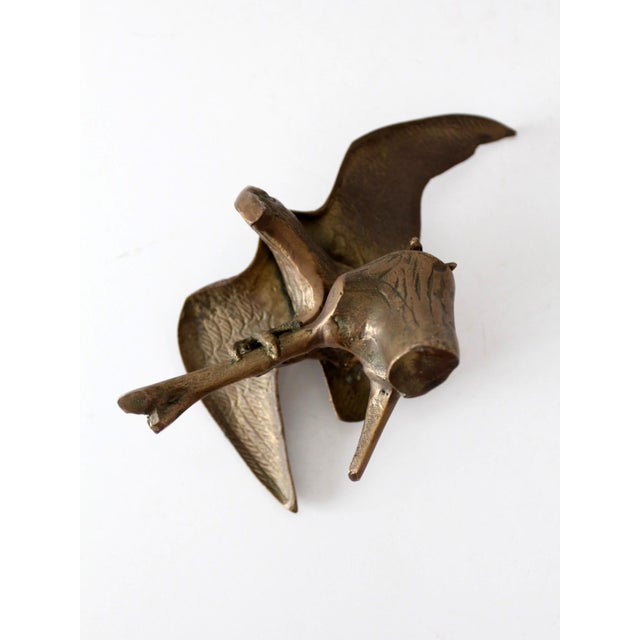Metal Mid-Century Brass Eagle Sculpture For Sale - Image 7 of 10