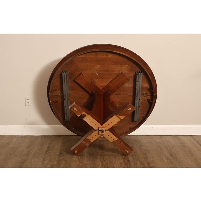 Stickley Mission Collection Round Oak Expandable Dining Table For Sale - Image 17 of 18