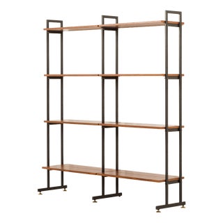 Italian Freestanding Shelving Unit in Teak, 1970s For Sale