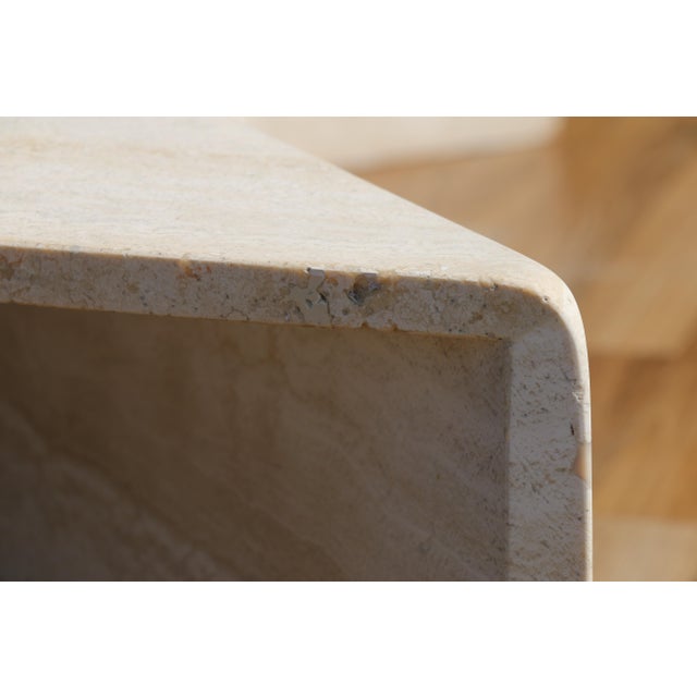 Stone 1970s Italian Travertine Triangular Two-Piece Coffee Table For Sale - Image 7 of 18