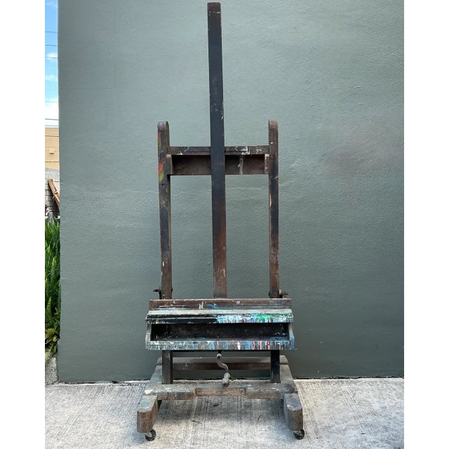 Vintage Rustic Wood Artist Easel For Sale - Image 11 of 12