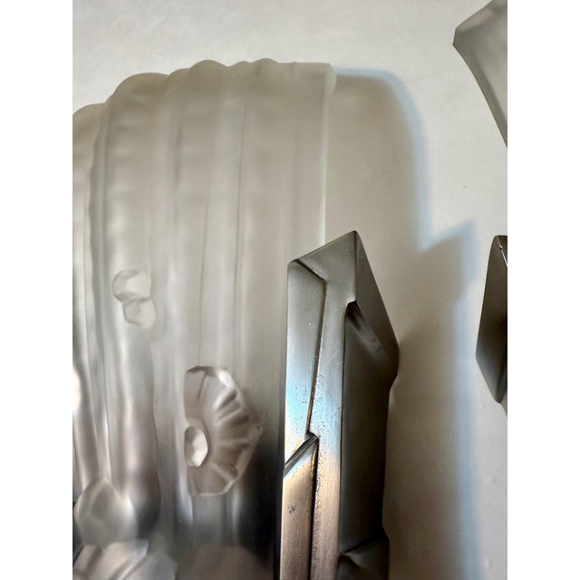 1920s Pair of French Art Deco Sconces by Genet Et Michon For Sale - Image 9 of 11
