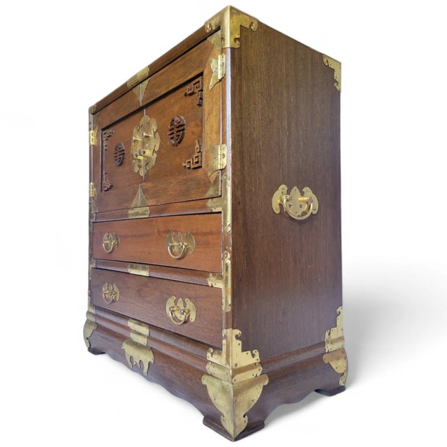 Mid 20th Century Vintage Chinoiserie Style Asian Tansu Chest Vintage Cabinet For Sale - Image 5 of 8