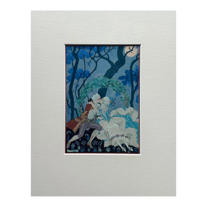 Original George Barbier 1928 Hand-Colored Pochoir Print: "En Sourdine" (Quietly)