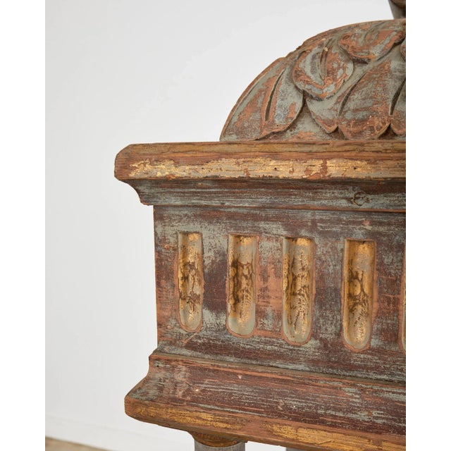 Dove Gray Pair of Italian Painted Altar Display Pedestal Vitrines For Sale - Image 8 of 13