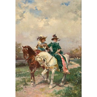 Oil Painting On Canvas Ludovico Marchetti (1853-1909) 19th Century For Sale
