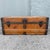 Rustic Antique Low Profile Flat Top Wooden Trunk For Sale - Image 3 of 10