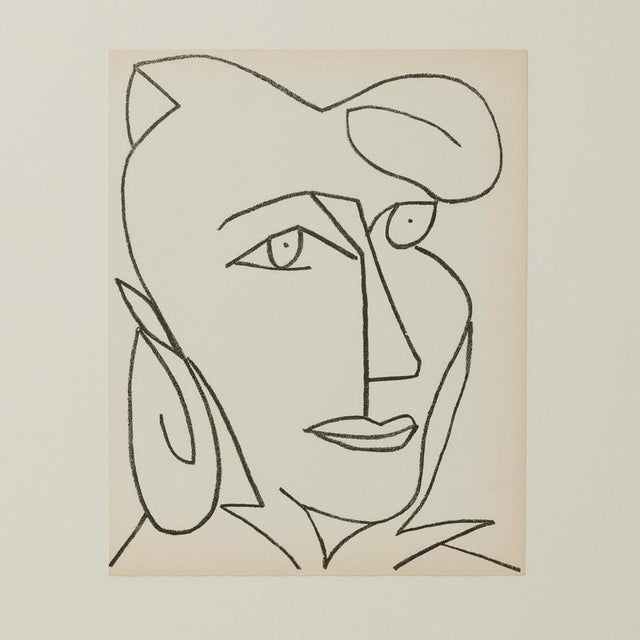 Modern Françoise Gilot, Portrait of a Woman, 1951, Lithograph, Framed For Sale - Image 3 of 18