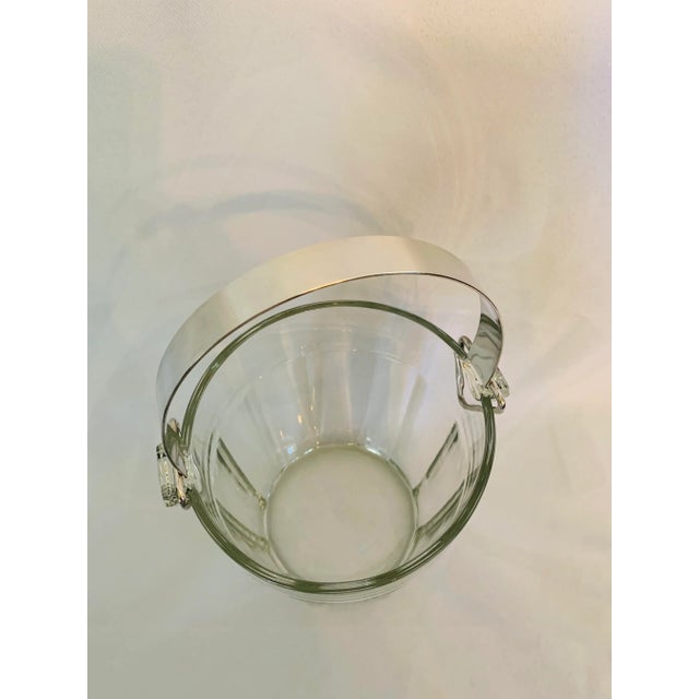 Transparent Vintage Water Pail-Shaped Ice Bucket With Silverplate Handle For Sale - Image 8 of 12