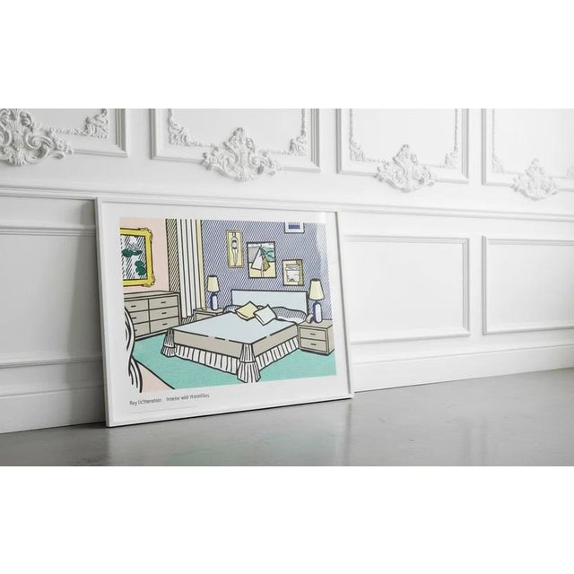 Art poster of Interior with Waterlilies (1991) by Roy Lichtenstein, one of the leading figures of Pop Art. In this later...