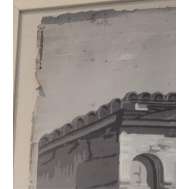Early 18th Century Hand Painted Wallpaper Archival Frame For Sale - Image 9 of 12