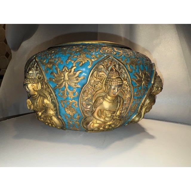 18th Century Sino Tibetan Champlevé Enamel Alms Bowl For Sale - Image 12 of 12