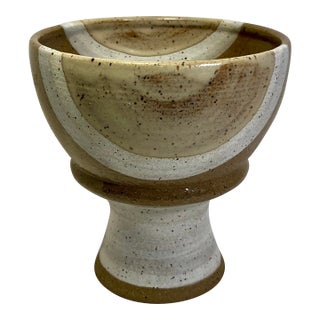 Original Placeholder Brand by Mae Phillips Studio Art Pottery Footed Bowl Signed For Sale