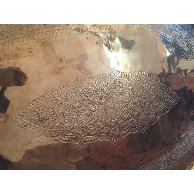 Large Oval MCM Brass Tray Coffee Table Chairish