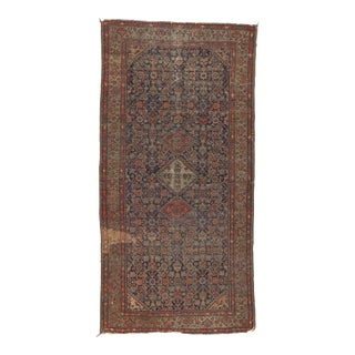 1880s Antique-Worn Persian Farahan Rug, 05'00 X 10'00 For Sale