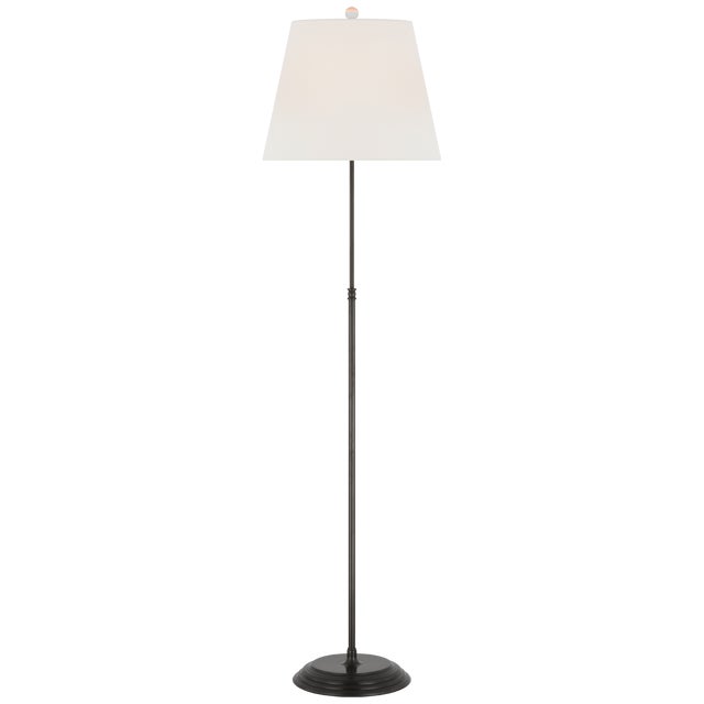 Traditional Suzanne Kasler by Visual Comfort Signature Wyatt 52" Floor Lamp in Bronze with Linen Shade For Sale - Image 3 of 3