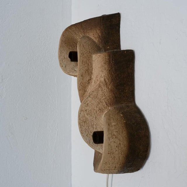 Dutch Brutalist Ceramic Wall Sconce, 1960s For Sale - Image 6 of 11