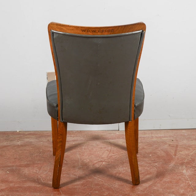 Leather Chair with Printed Logo by W.D.F. Grubb, 2000s For Sale - Image 4 of 18