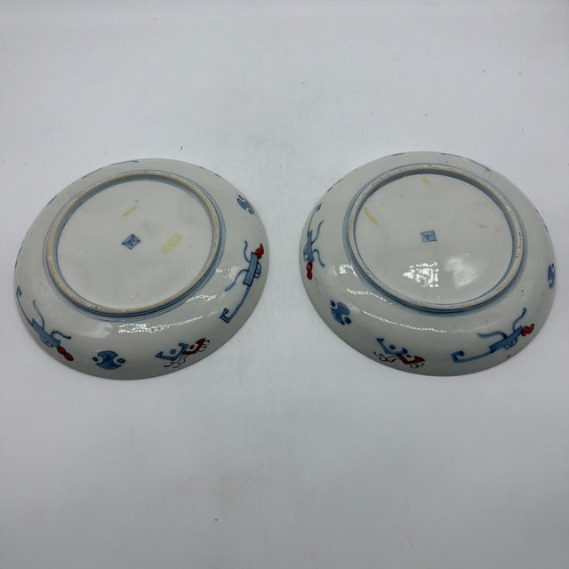 19th Century Japanese Kutani "Thousand Scholars" Porcelain Plates - Pair (8.5") For Sale - Image 14 of 16