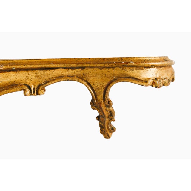 Rococo Large 24" Antique Italian Gilded Bracket Wall Shelf For Sale - Image 3 of 6