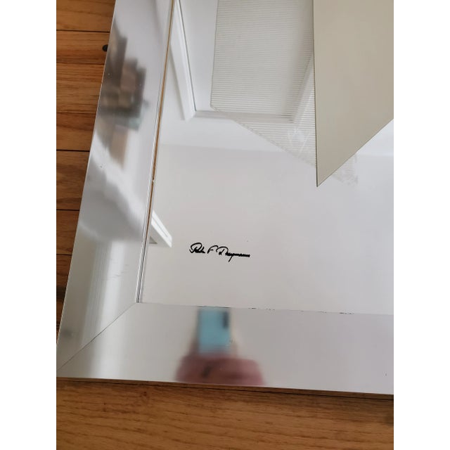 Greg Copeland Mid Century Modern Designer Abstract Art Mirror Signed Gallery Label For Sale - Image 4 of 8