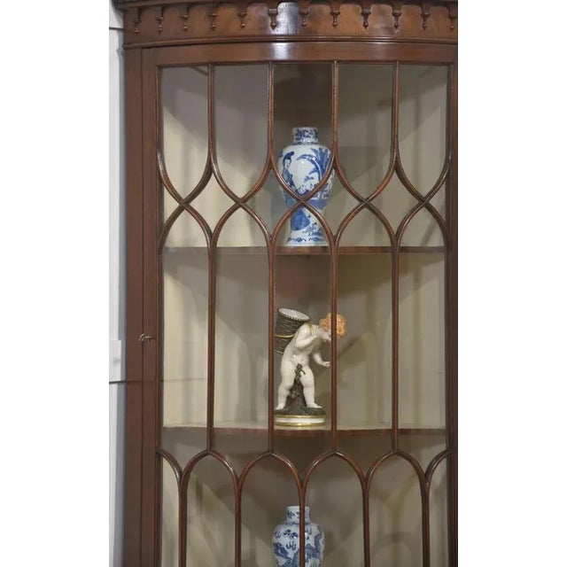 Georgian Style Mahogany Corner Cabinet, 1890s For Sale - Image 4 of 12
