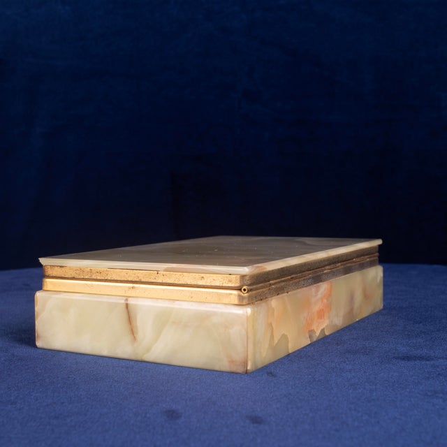 Italian Onyx and Brass Jewellery Box, 1970s For Sale - Image 4 of 18
