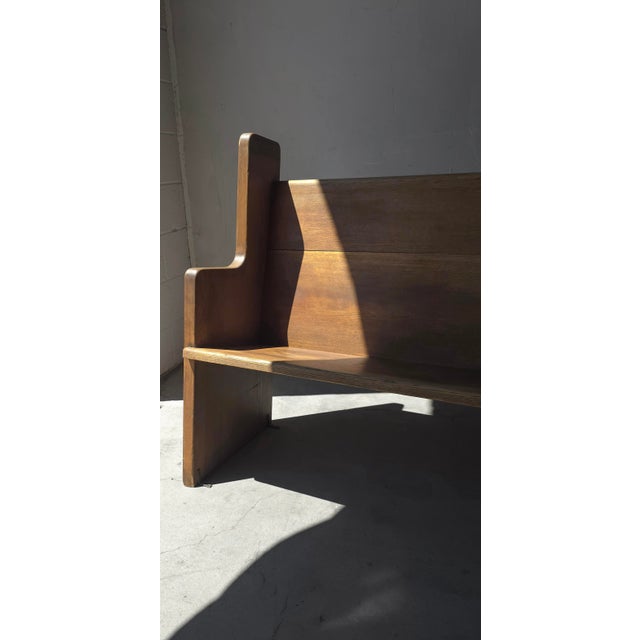 Antique Rustic European Wooden Pew Bench For Sale - Image 9 of 12