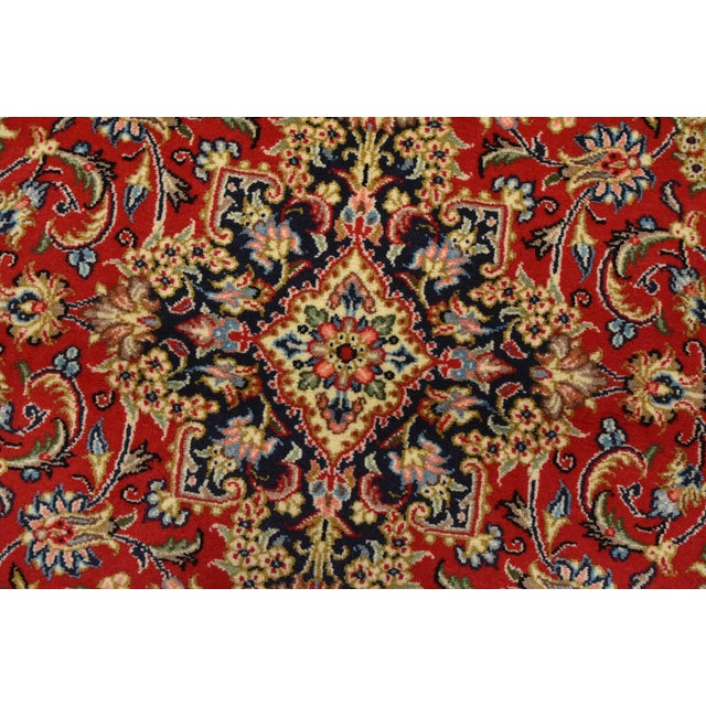 Textile Fine Qom Rug 3’3” X 4’11” Red Wool Traditional Hand-Knotted Oriental Carpet For Sale - Image 7 of 12