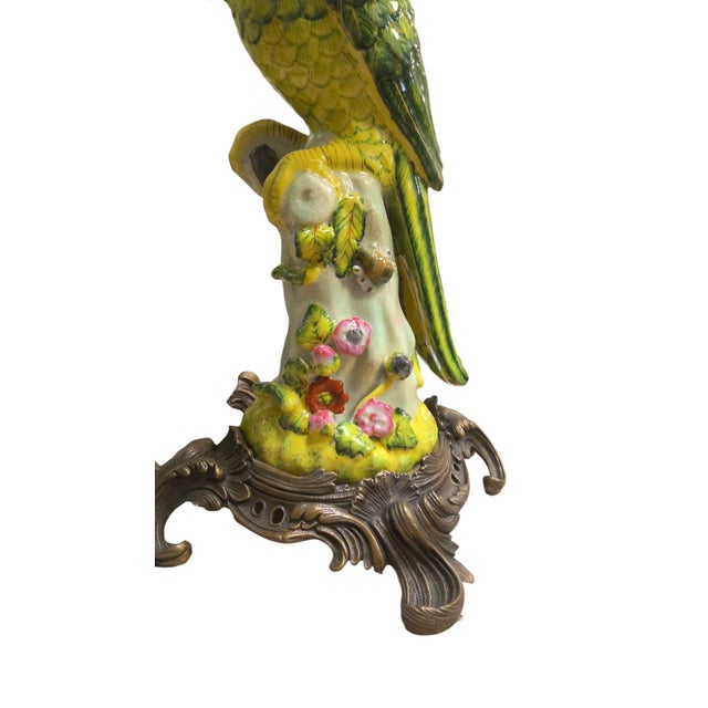 Mid 20th Century Mid 20th Century Brass Mounted Parrot Candlesticks- a Pair For Sale - Image 5 of 8