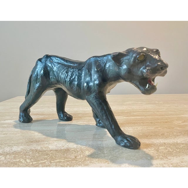 Modern Leather Panther Sculpture For Sale - Image 3 of 11