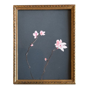 2025 Carolyn Misterek Cherry Blossoms Fine Art Print in Dark Gold Antique Wood Frame