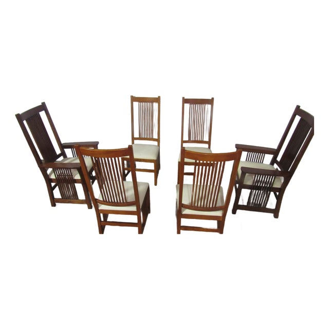 1980s Set Mission Oak Pa House Pennsylvania Dining Room Chairs For Sale